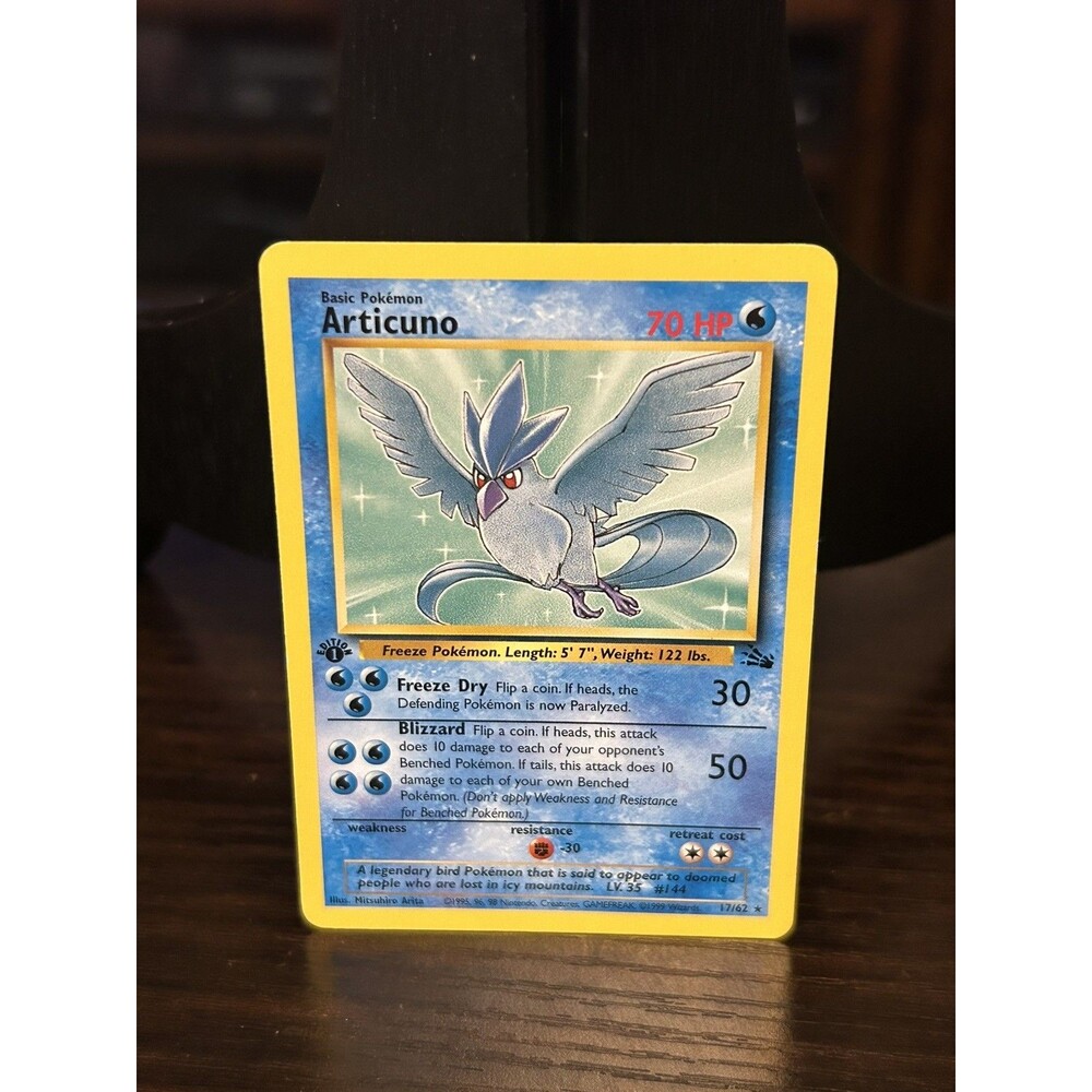 Pokémon TCG Articuno 1st Edition Rare Fossil, 17/62, WOTC, Vintage 1999 Card